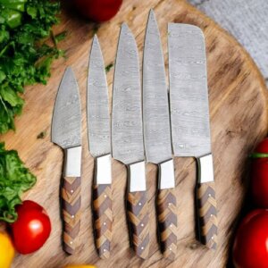 Damascus Chef Knife Set 5-Piece